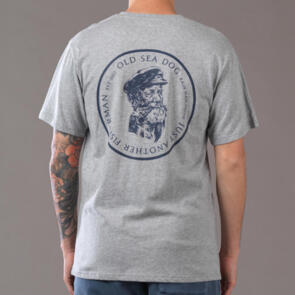 JUST ANOTHER FISHERMAN OLD SEA DOG TEE GREY MARLE