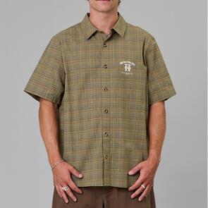 JUST ANOTHER FISHERMAN SMOKE FISH DELI SS SHIRT GREEN CHECK