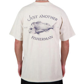 JUST ANOTHER FISHERMAN SNAPPER LOGO TEE OATMEAL