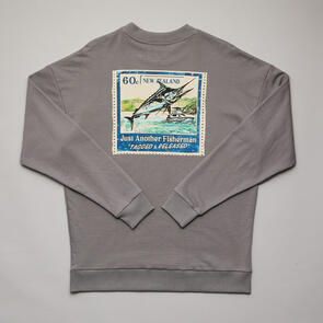 JUST ANOTHER FISHERMAN TAGGED & RELEASED NORTH CREW CHARCOAL