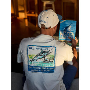 JUST ANOTHER FISHERMAN TAGGED & RELEASED SEA TEE ANTIQUE WHITE