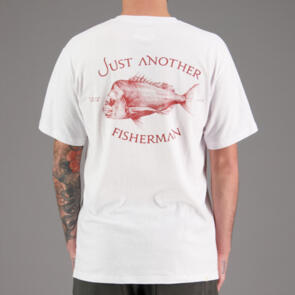 JUST ANOTHER FISHERMAN SNAPPER LOGO TEE WHITE