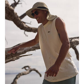 JUST ANOTHER FISHERMAN STAMP TANK ANTIQUE WHITE