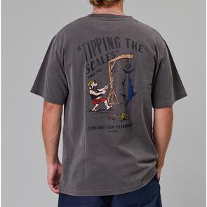 JUST ANOTHER FISHERMAN TIPPING THE SCALES SEA TEE AGED BLACK