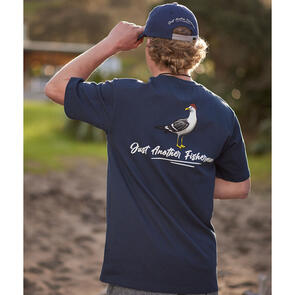 JUST ANOTHER FISHERMAN GULL POCKET TEE NAVY