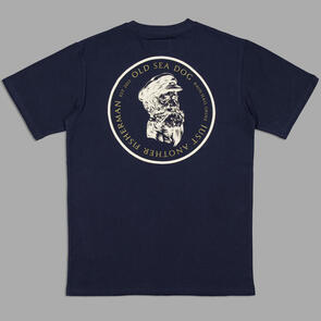 JUST ANOTHER FISHERMAN OLD SEA DOG SEA TEE - NAVY