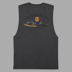 JUST ANOTHER FISHERMAN SALT IS CALLING TANK AGED BLACK