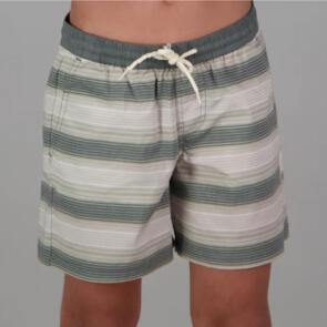 JUST ANOTHER FISHERMAN LITTLE ANGLERS MINI WATER COLUMN SHORTS GREEN STRIPE