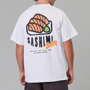 JUST ANOTHER FISHERMAN SASHIMI BAR SEA TEE WHITE