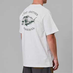 JUST ANOTHER FISHERMAN SNAPPER SEA TEE SILVER MARLE