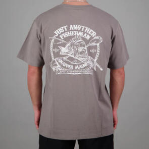 JUST ANOTHER FISHERMAN SNAPPER MADNESS TEE GREY