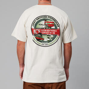JUST ANOTHER FISHERMAN MC'S BOATWORKS TEE ANTIQUE WHITE