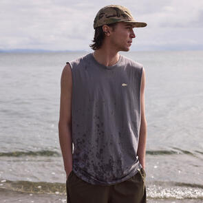 JUST ANOTHER FISHERMAN STAMP TANK CHARCOAL