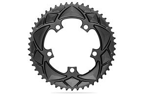 ABSOLUTE BLACK ROUND PREMIUM 110BCD 5 HOLE (NON SRAM) 2X CHAINRING BLACK|