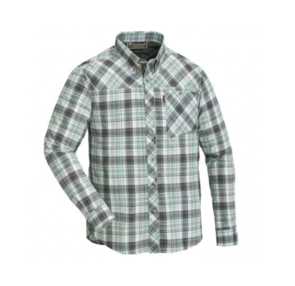 PINEWOOD CARIBOU SLIM SHIRT SEA GREEN/GREY