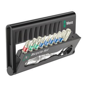 WERA TOOLS BICYCLE SET 9 BIT ASSORTMENT, STAINLESS WITH RATCHET 05004177001