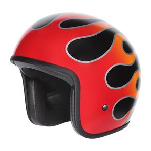 M2R PRIME FLAMED PC-1 BLACK/RED ADULT OPEN FACE HELMET