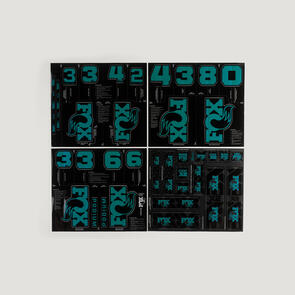 FOX DECAL 2027 AM CUSTOM FORK AND SHOCK KIT - TURQUOISE