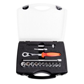 UNIOR 188BI6P15-US SOCKET SET 1/4" IN PLASTIC BOX
