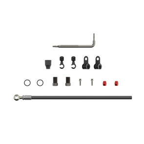SRAM DISC BRAKE HYDRAULIC HOSE KIT - SILVER BANJO - 2000MM BLACK (INCLUDES BANJO, FITTINGS) - XX, JUICY5 / 7 /GUIDE R /