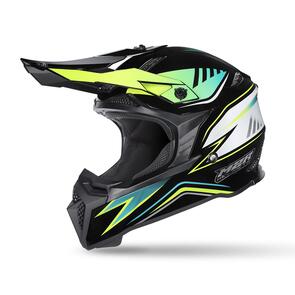 M2R X2.1 YOUTH HYPE PC-3 BLK/WHITE/TEAL YOUTH MX/OFF-ROAD HELMET