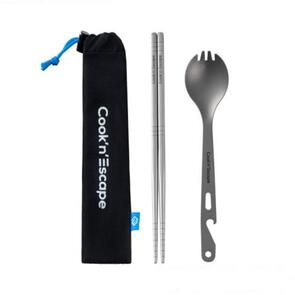COOK'N'ESCAPE TITANIUM SPORK AND CHOPSTICKS