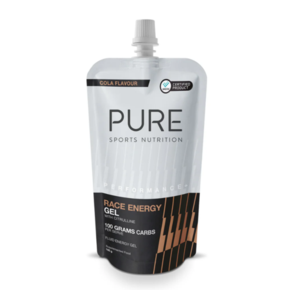 PURE SPORTS NUTRITION PERFORMANCE + RACE ENERGY GEL 100G CARB POUCH COLA (185G POUCH) (BOX 10)