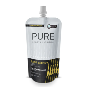 PURE SPORTS NUTRITION PERFORMANCE + RACE ENERGY GEL 100G CARB POUCH LEMON (185G POUCH) (BOX 10)