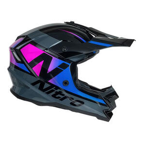 NITRO MX710 JUNIOR ONYX HELMET [BLACK/PINK/BLUE]