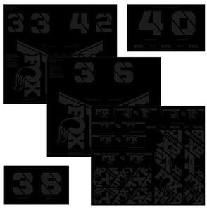 FOX CUSTOM DECAL KIT, STEALTH BLACK (INCLUDES FORK AND SHOCK DECALS)