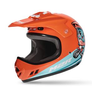 M2R MX2 JR SPEED RACER DINO PC-8 ORG/BLU JUNIOR MX/OFFROAD HELMET