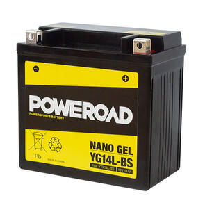 POWEROAD YG14L-BS NON-DG NANO GEL BATTERY ALT: YTX14LBS