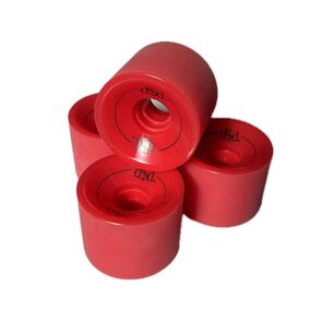 DOUBLE$DOWN WHEELS 65MM FLOURO RED SET