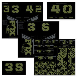 FOX DECAL 2021 AM CUSTOM FORK AND SHOCK KIT - OLIVE DRAB