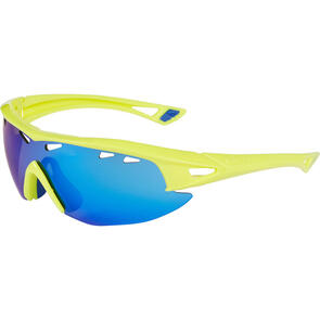 MADISON RECON GLASSES 3 LENS PACK GLOSS HI-VIZ YELLOW FRAME BLUE MIRROR/AMBER/CLEAR LENS
