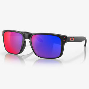 OAKLEY HOLBROOK SUNGLASSES MATTE BLACK W/+ RED IRIDIUM LENS OAKLEY