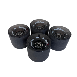 DOUBLE$DOWN WHEELS 65MM TRANS BLK SET + BEARINGS