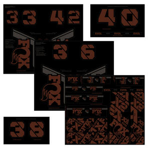 FOX DECAL 2021 AM CUSTOM FORK AND SHOCK KIT - ROOT BEER