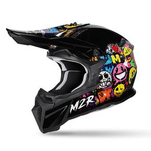 M2R X2.1 YOUTH EMOJI PC-10 BLACK YOUTH MX/OFF-ROAD HELMET