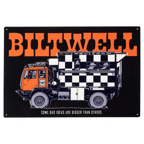 BILTWELL SIGN [LMTV BLACK/ORANGE/WHITE] 45X30CM