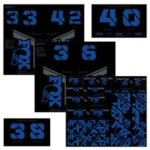 FOX DECAL 2021 AM CUSTOM FORK AND SHOCK KIT - BLUE