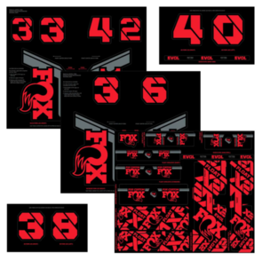 FOX DECAL 2021 AM CUSTOM, FORK AND SHOCK KIT, RED