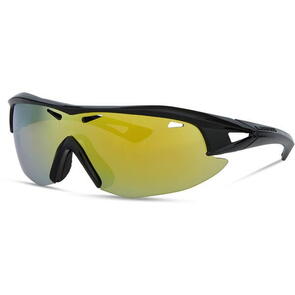 MADISON RECON GLASSES 3 LENS PACK GLOSS BLACK / BRONZE MIRROR / AMBER AND CLEAR LENS