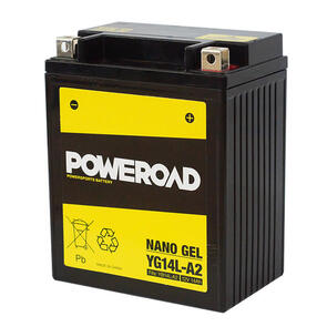 POWEROAD YG14L-A2 NON-DG NANO GEL BATTERY ALT: YTX14AHLBS