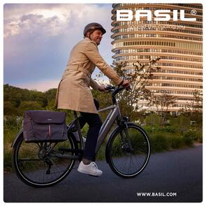 BASIL B-SAFE COMMUTER OFFICE BAG WITH NORDLICHT LIGHT,GRAPHITE BLACK
