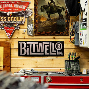 BILTWELL SIGN [STAR LOGO BLACK/ALUMINUM] 59X20CM