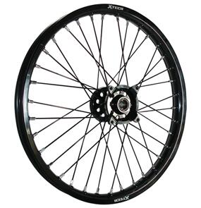 X-TECH X TECH KTM/HUSQ/GAS GAS 1.60X21 FRONT BLK RIM/RED HUB/SLV SPK (REFER CAT PAGE FOR FITMENT)