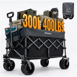 KING CAMP HEAVY DUTY FOLDING WAGON BLACK GREY