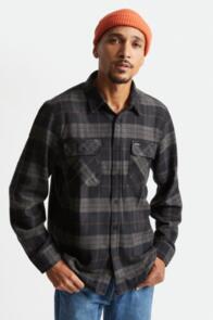 BRIXTON BOWERY L/S FLANNEL BLACK CHARCOAL
