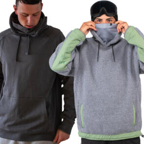 ENDEAVOR SNOWBOARDS OPS RIDING HOODY SHERPA + ORGANIC COTTON CHARCOAL